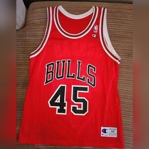 Champion Bulls Michael Jordan Red Jersey